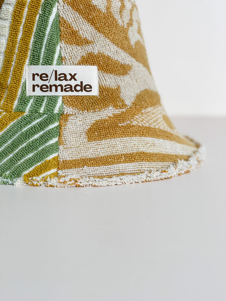 Re/lax Remade one-of-a-kind vintage towel hats, lovingly handmade in Australia from upcycled fabrics.